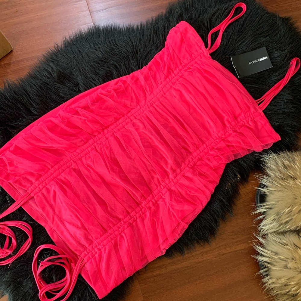 FASHION NOVA RUCHED MINI DRESS